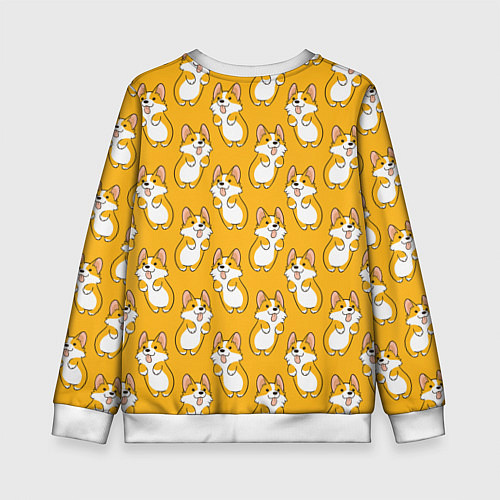 Детский свитшот Корги паттерн / 3D-Белый – фото 2