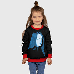 Свитшот детский Billie Eilish: Blue Style, цвет: 3D-красный — фото 2