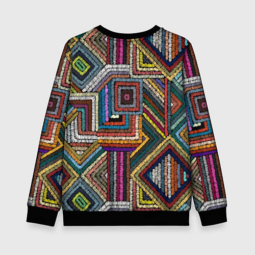 Детский свитшот Этнический ковровый орнамент / 3D-Черный – фото 2