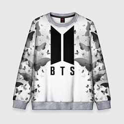 Свитшот детский BTS: Grey Butterflies, цвет: 3D-меланж