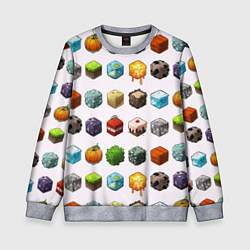 Свитшот детский Minecraft Cubes, цвет: 3D-меланж