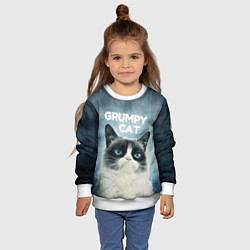 Свитшот детский Grumpy Cat, цвет: 3D-белый — фото 2