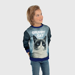 Свитшот детский Grumpy Cat, цвет: 3D-синий — фото 2