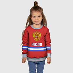 Свитшот детский Хоккей: Россия, цвет: 3D-меланж — фото 2