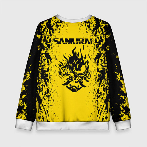 Детский свитшот Cyberpunk 2077 Samurai logo / 3D-Белый – фото 2