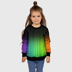 Свитшот детский Неоновые полосы - Минимализм, цвет: 3D-черный — фото 2