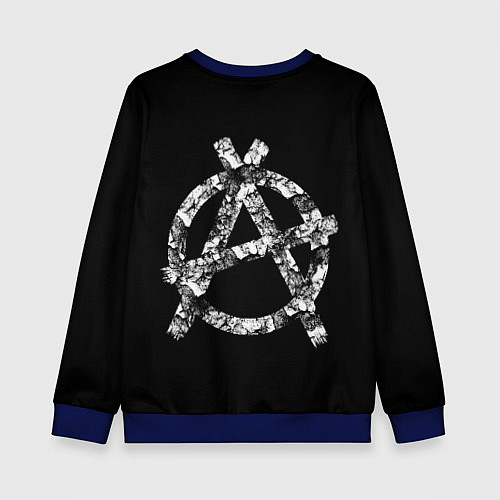 Детский свитшот Король и Шут Анархия спина / 3D-Синий – фото 2