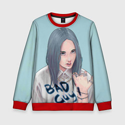 Свитшот детский Billie Eilish: Bad Guy, цвет: 3D-красный