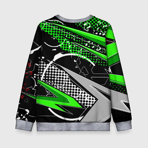 Детский свитшот Black and green corners / 3D-Меланж – фото 2