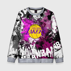 Свитшот детский Лос-Анджелес Лейкерс, Los Angeles Lakers, цвет: 3D-меланж