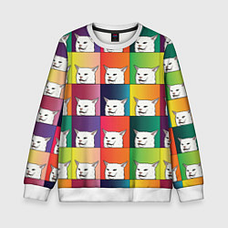 Свитшот детский Woman Yelling at Cat, цвет: 3D-белый