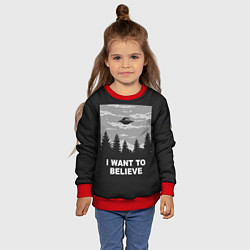 Свитшот детский I want to believe, цвет: 3D-красный — фото 2