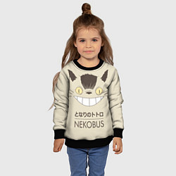 Свитшот детский Мой сосед Тоторо Nekobus, цвет: 3D-черный — фото 2