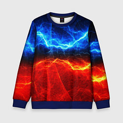 Свитшот детский Лёд и огонь, цвет: 3D-синий