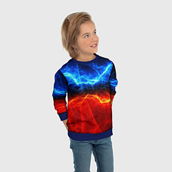 Свитшот детский Лёд и огонь, цвет: 3D-синий — фото 2