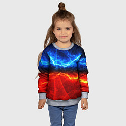 Свитшот детский Лёд и огонь, цвет: 3D-меланж — фото 2