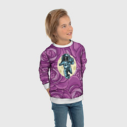 Свитшот детский Космонавт в розах, цвет: 3D-белый — фото 2