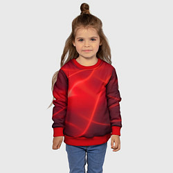 Свитшот детский Плавные Линии, цвет: 3D-красный — фото 2
