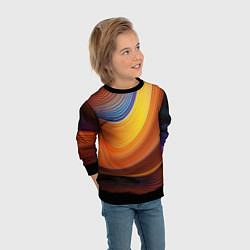 Свитшот детский Плавные Линии, цвет: 3D-черный — фото 2