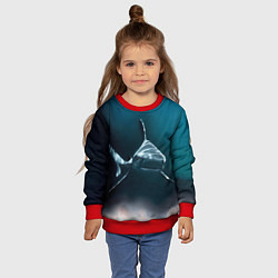 Свитшот детский Акула, цвет: 3D-красный — фото 2