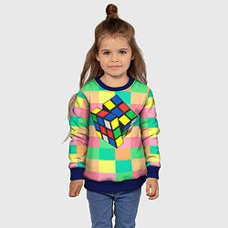 Свитшот детский Кубик Рубика, цвет: 3D-синий — фото 2