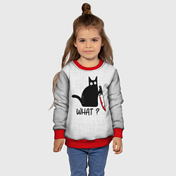 Свитшот детский What cat, цвет: 3D-красный — фото 2