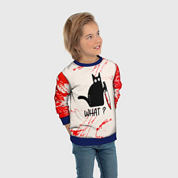 Свитшот детский What cat, цвет: 3D-синий — фото 2