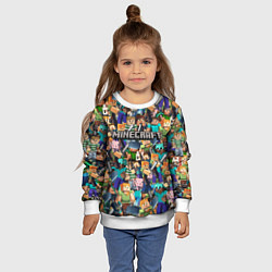 Свитшот детский MINECRAFT ПЕРСОНАЖИ, цвет: 3D-белый — фото 2