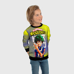 Свитшот детский Моя геройская академия Изуку, цвет: 3D-черный — фото 2