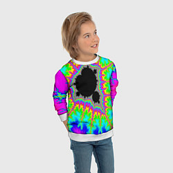 Свитшот детский Фрактальная кислотная черная дыра - множество Манд, цвет: 3D-белый — фото 2