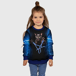 Свитшот детский Грозовой кошакгромовержец, цвет: 3D-синий — фото 2