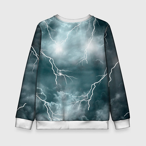 Детский свитшот Грозовой кошак / 3D-Белый – фото 2