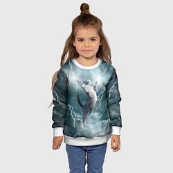 Свитшот детский Грозовой кошак, цвет: 3D-белый — фото 2