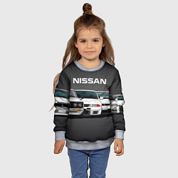 Свитшот детский NISSAN, цвет: 3D-меланж — фото 2