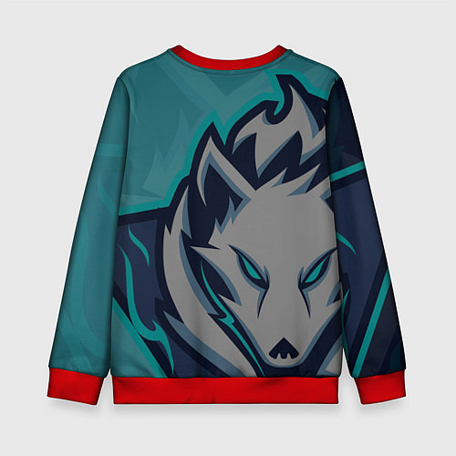 Детский свитшот Форма White wolves / 3D-Красный – фото 2