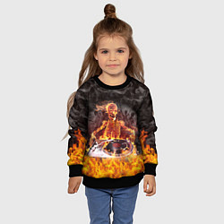 Свитшот детский Вечеринка у скелетов, цвет: 3D-черный — фото 2