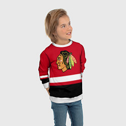 Свитшот детский Chicago Blackhawks, цвет: 3D-белый — фото 2