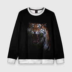 Свитшот детский Тигр, цвет: 3D-белый
