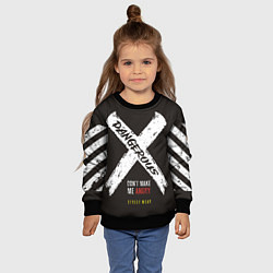 Свитшот детский Off-White: Dangerous, цвет: 3D-черный — фото 2