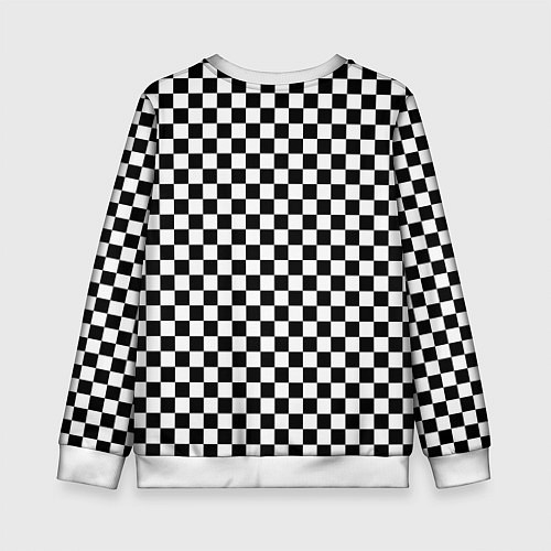 Детский свитшот Шахматка мелкая / 3D-Белый – фото 2