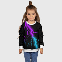 Свитшот детский МОЛНИЯ NEON, цвет: 3D-белый — фото 2