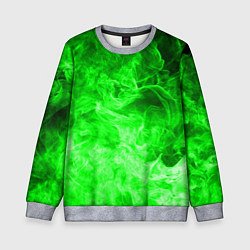 Свитшот детский ОГОНЬ GREEN NEON, цвет: 3D-меланж