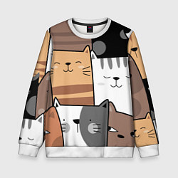Свитшот детский Котейки, цвет: 3D-белый