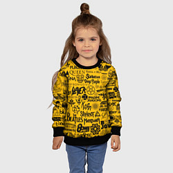 Свитшот детский ЛОГОТИПЫ РОК ГРУПП, цвет: 3D-черный — фото 2