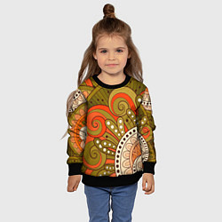 Свитшот детский Детский оранжево-болотный, цвет: 3D-черный — фото 2