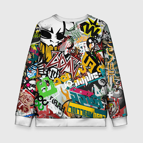Детский свитшот Стикеры / 3D-Белый – фото 2