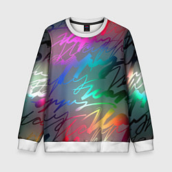 Свитшот детский Узоры, цвет: 3D-белый