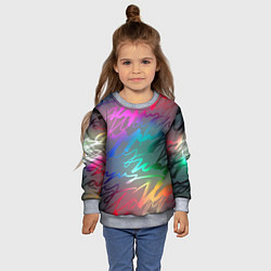 Свитшот детский Узоры, цвет: 3D-меланж — фото 2