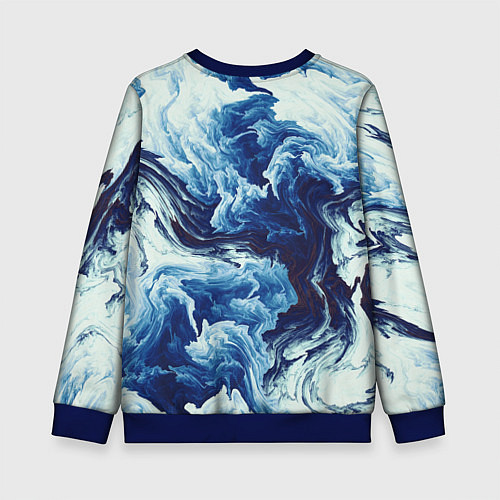Детский свитшот Абстракция смешивание разводы / 3D-Синий – фото 2