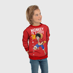 Свитшот детский Monkey D Luffy, цвет: 3D-красный — фото 2